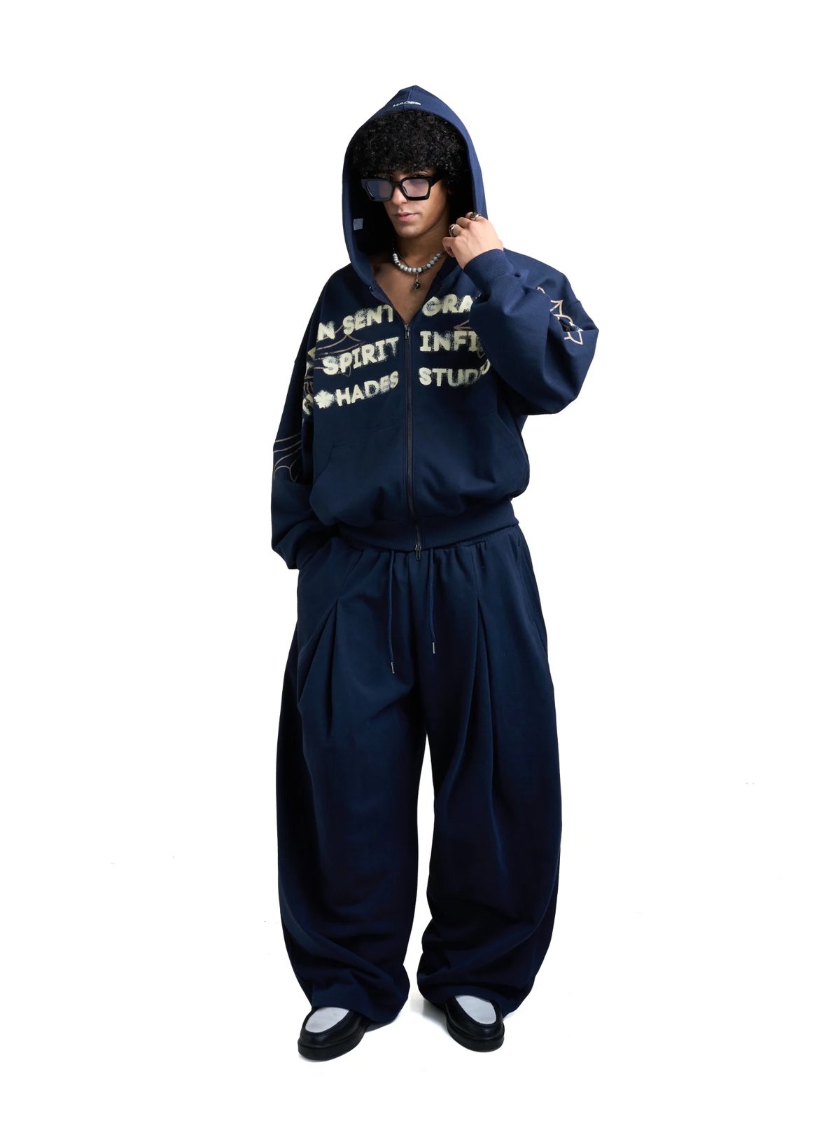 HADES Heavens Call Wide Leg Pants - Blue Navy