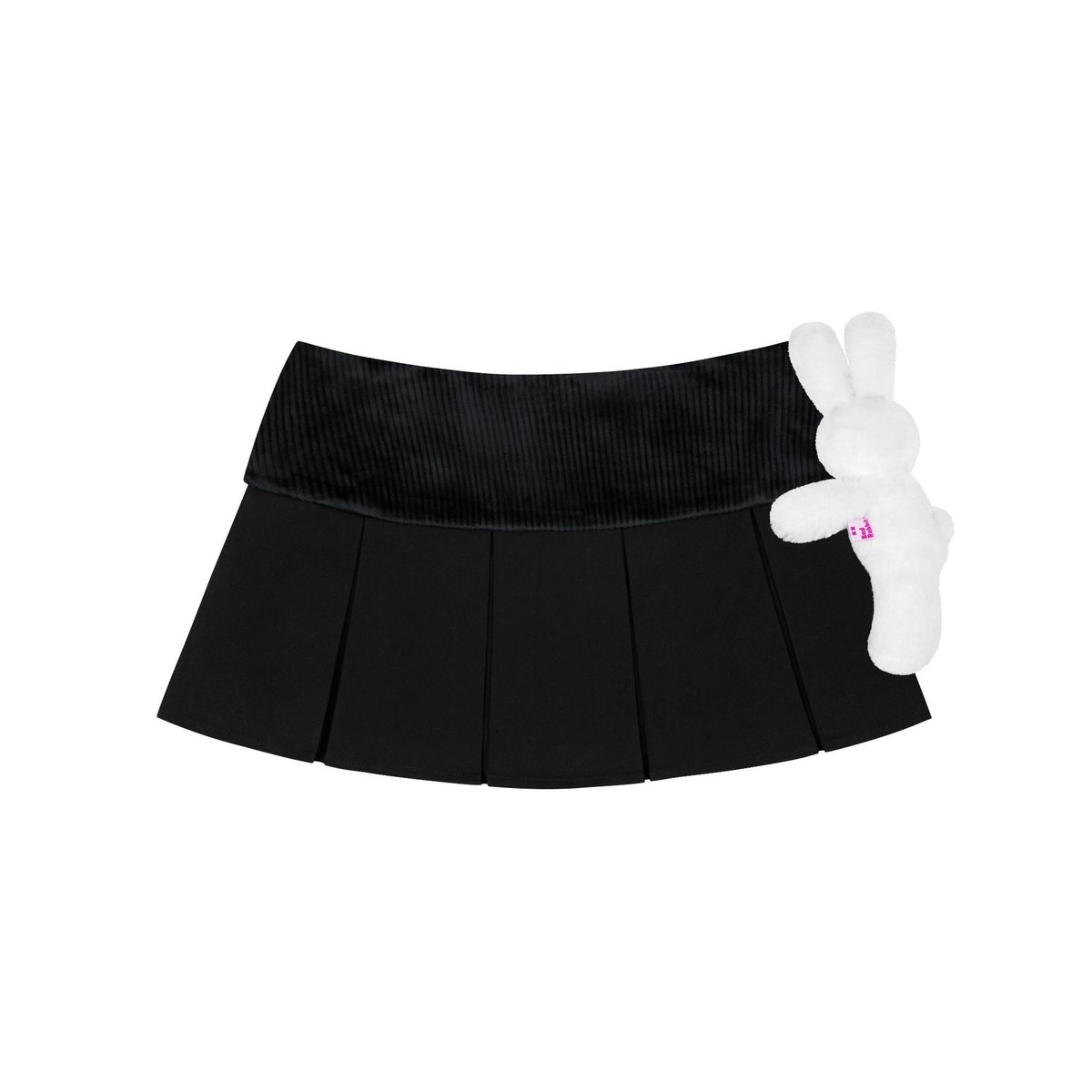 BAD RABBIT Chillin Rabbit Pleated Mini Skirt with Plushie Detail