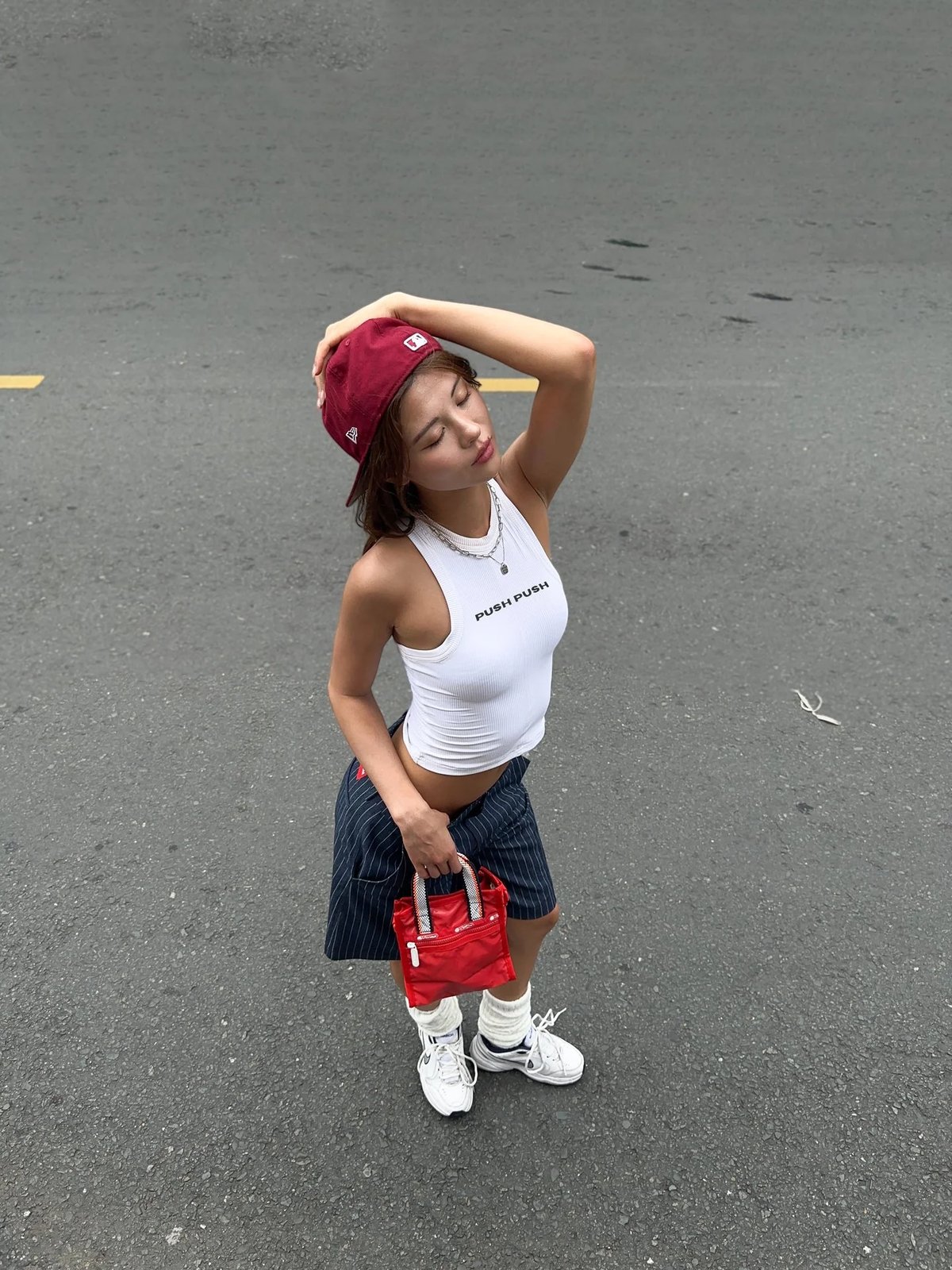 PUSH PUSH Mesh Tank Top - White