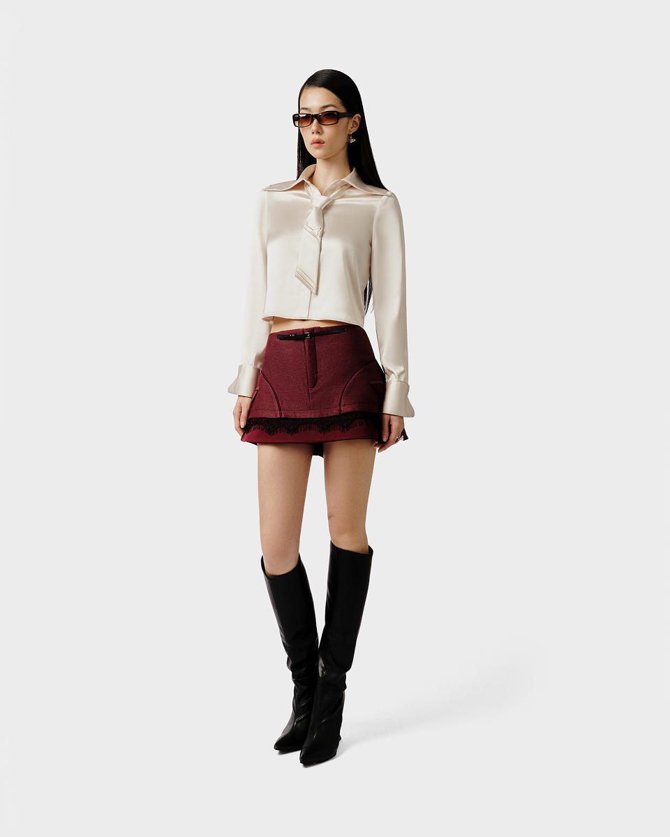 DEAR JOSÉ UPTOWN ROSE SATEEN BLOUSE - White