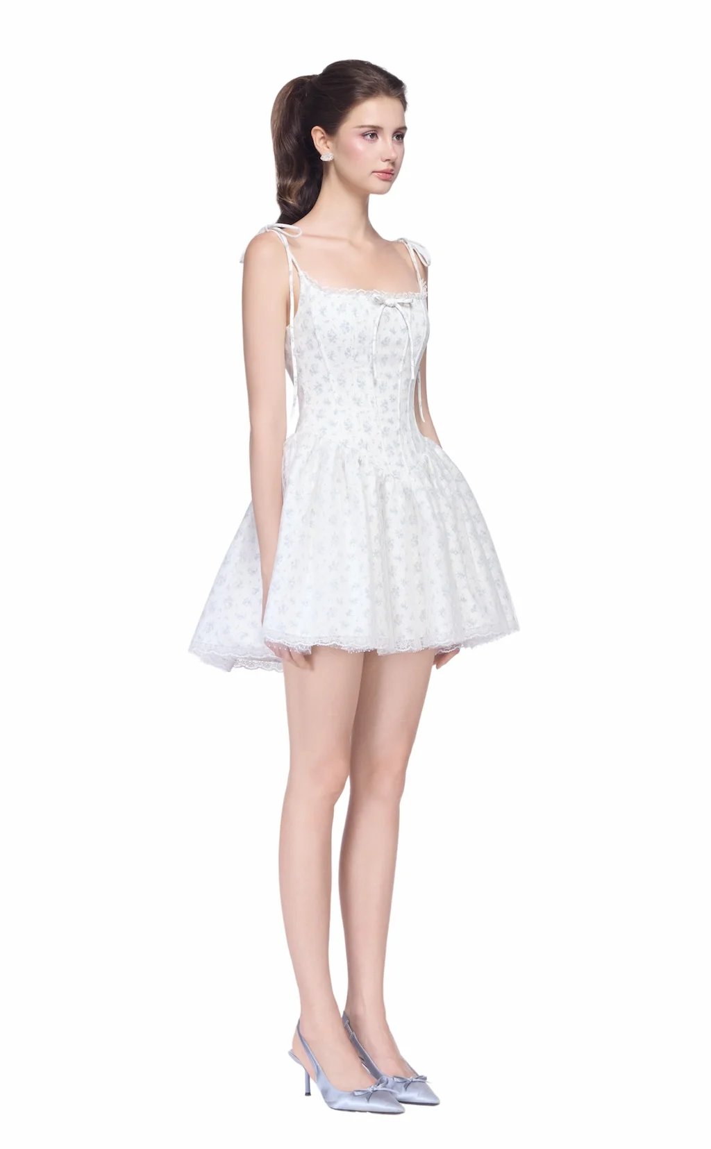 JUBIN HEATHER Floral Lace Spaghetti Strap Mini Dress