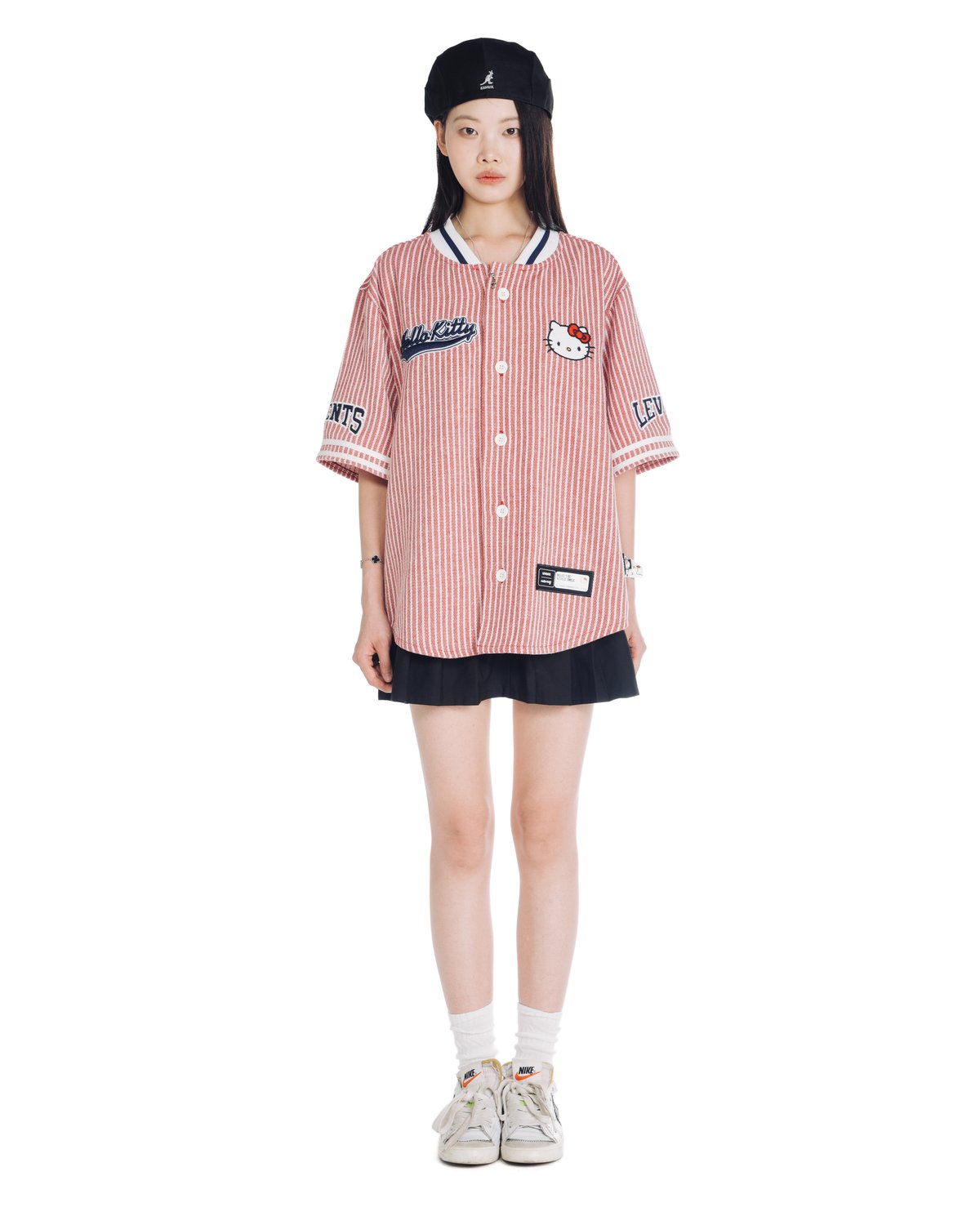 Levents® x Hello Kitty 條紋棒球衫 - 紅色