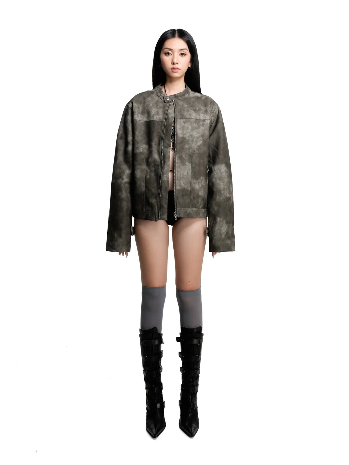 HADES Black Wax Biker Jacket