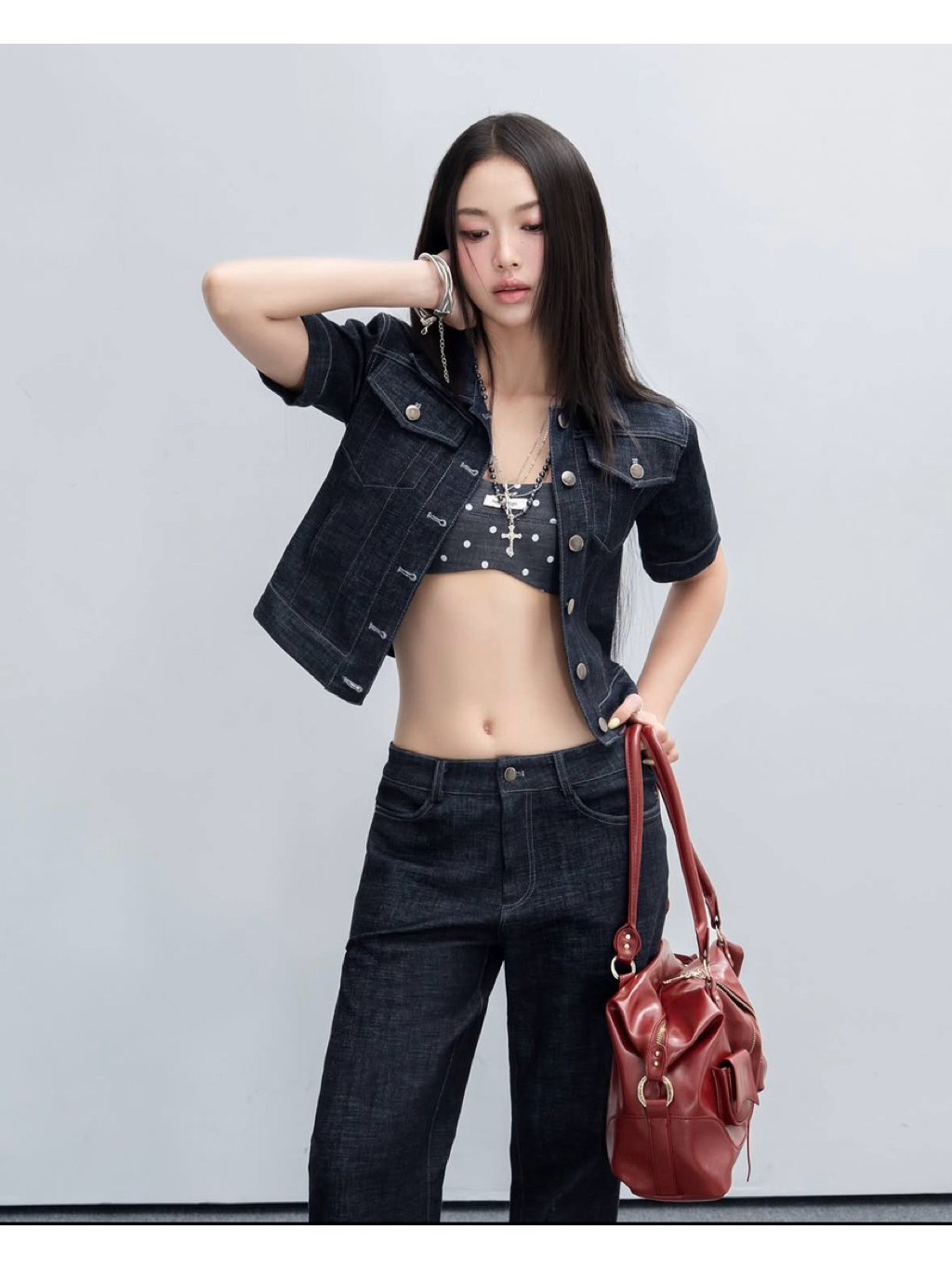 Hoodesign Polina 套裝 (短版外套 x 喇叭牛仔褲)