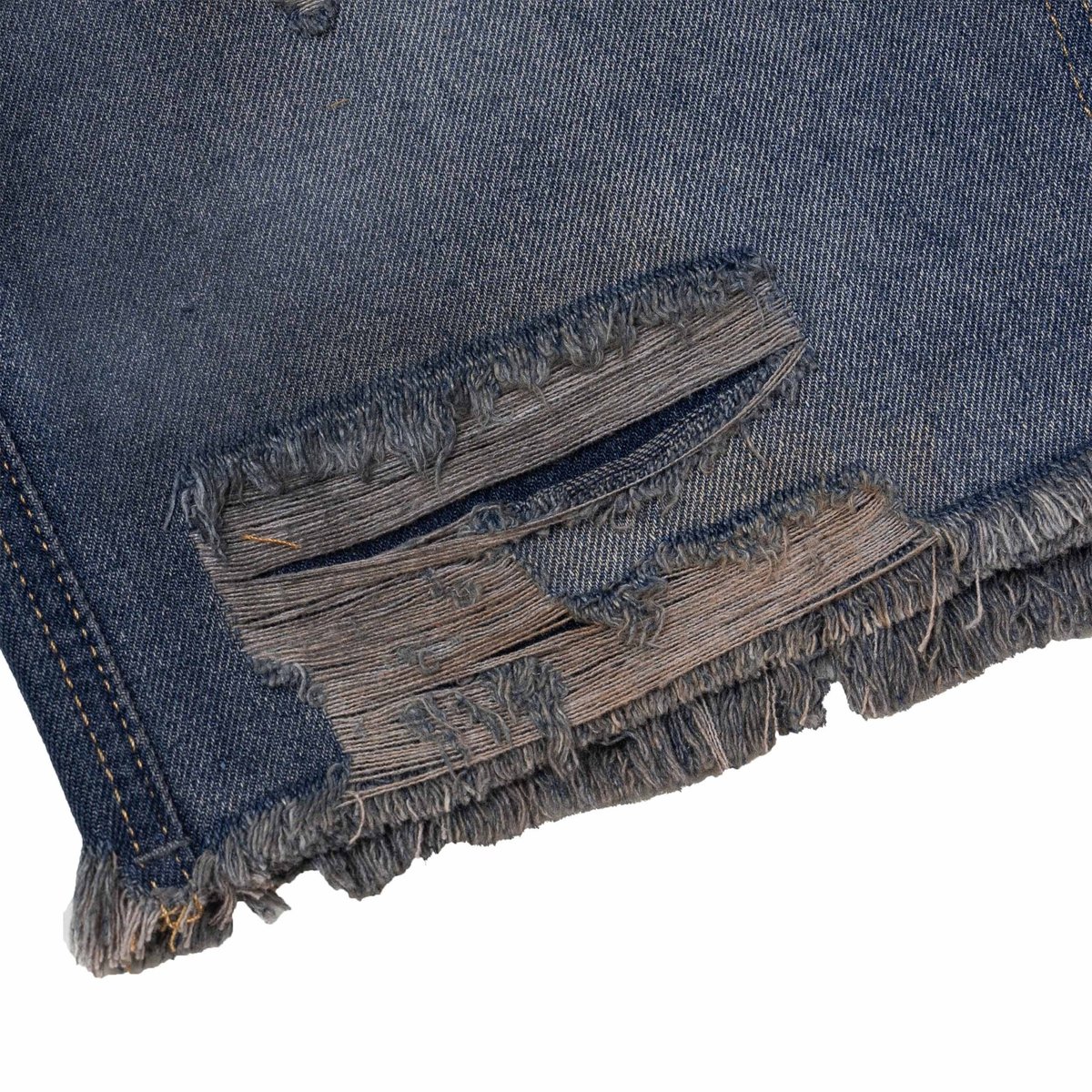 DIRTYCOINS Double Knee Distressed Denim Shorts