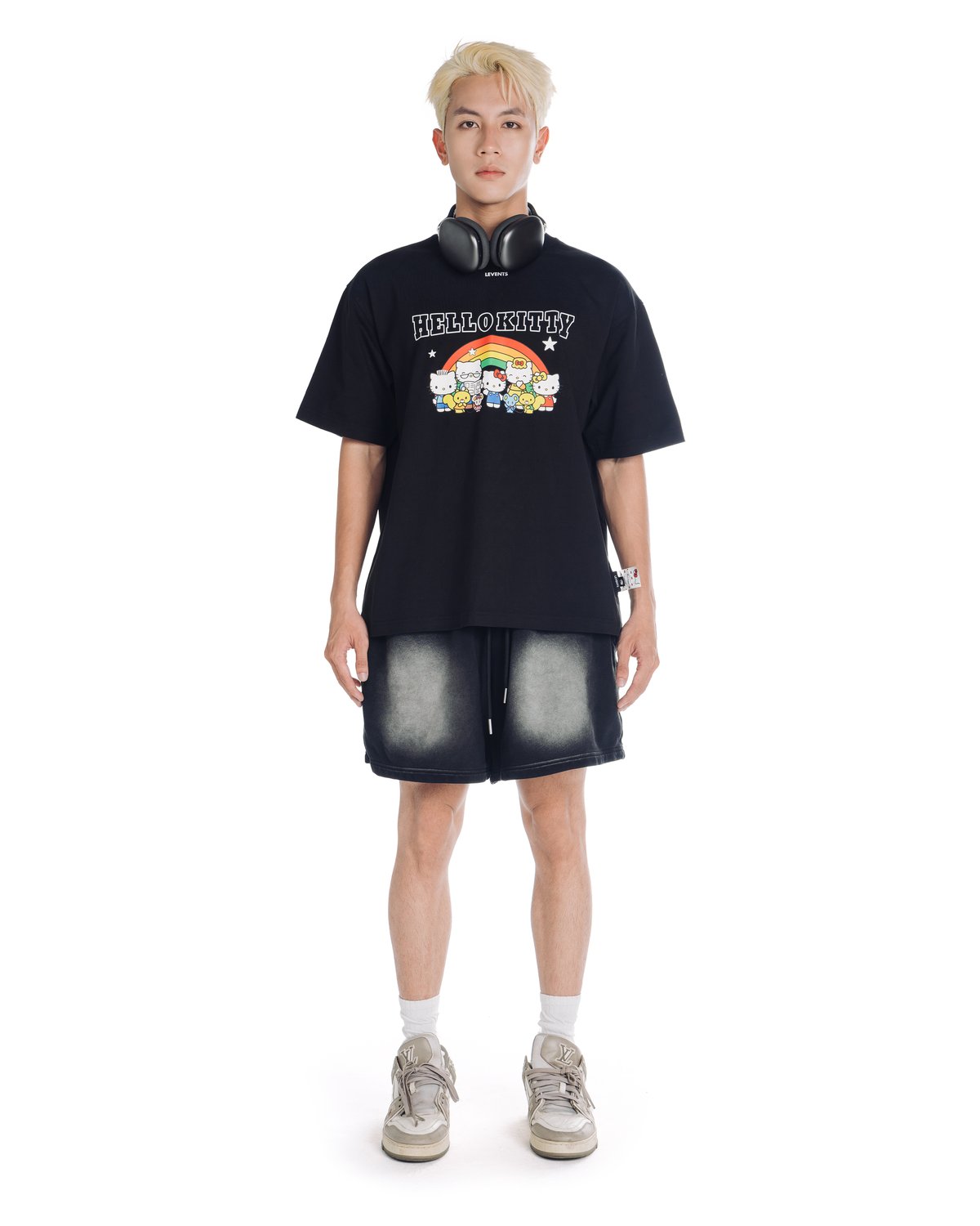 Levents® x Hello Kitty 彩虹圖案半寬鬆版 T-Shirt
