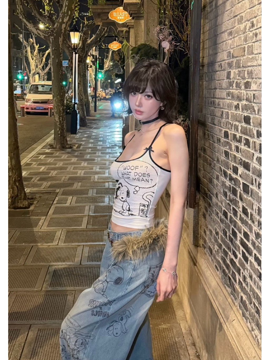 1jinnstudio Snoopy Graphic Camisole Top