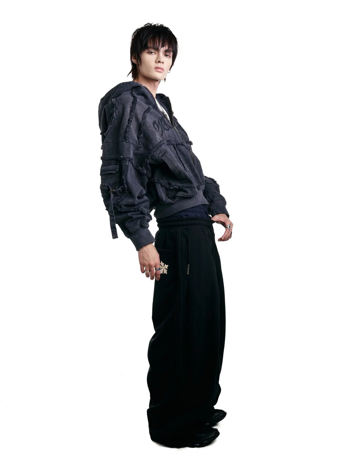 HADES Industrial Edge Zip-Up Hoodie - Grey