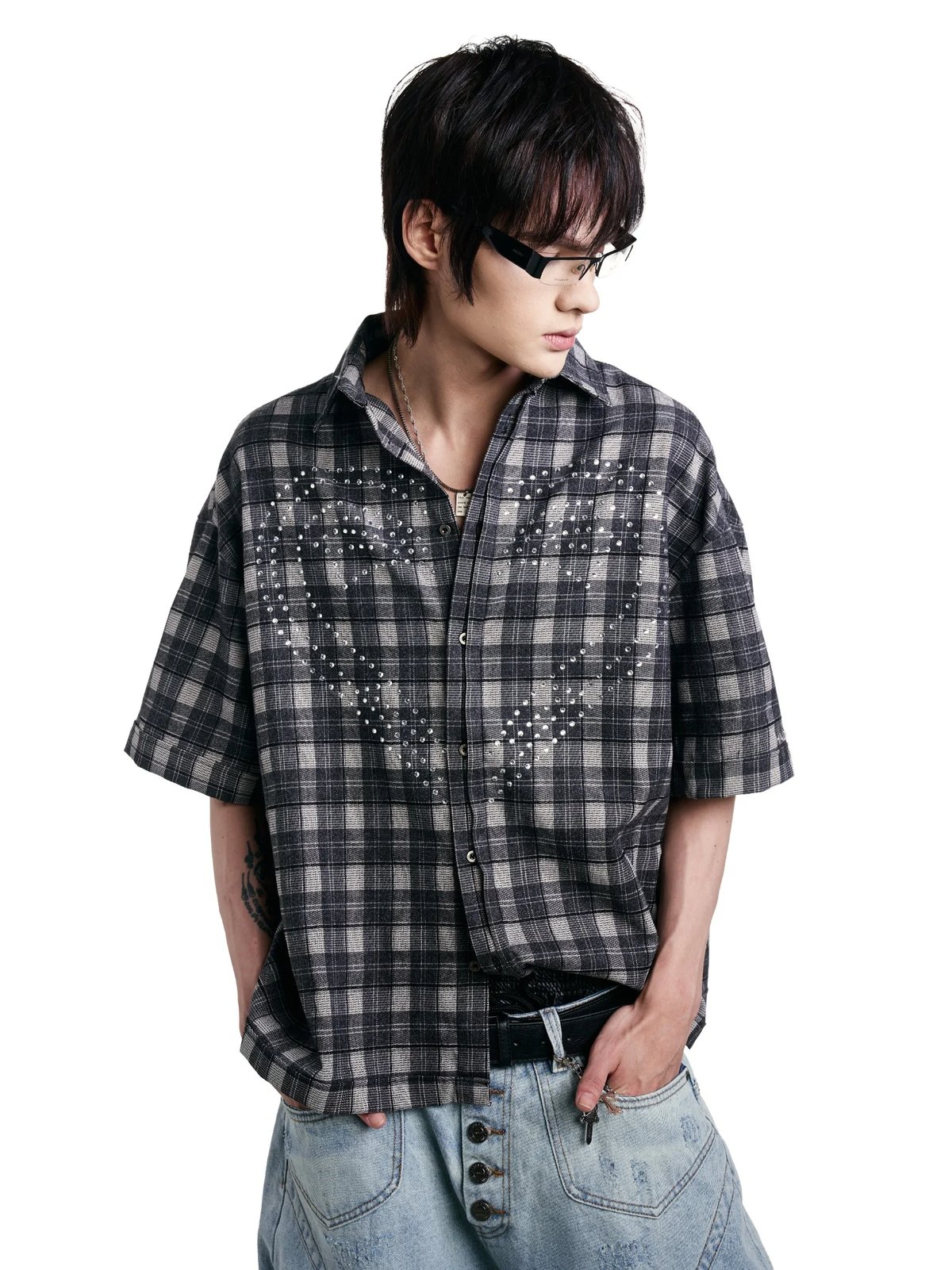 HADES Heartlock Checkered Short Sleeve Shirt