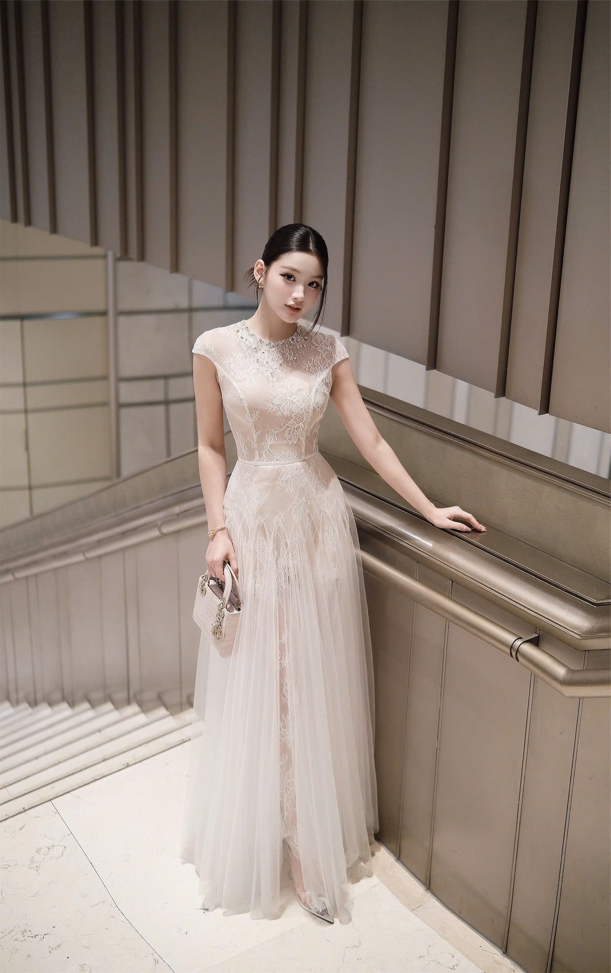 CHOU CHOU 翻領長款禮服長裙