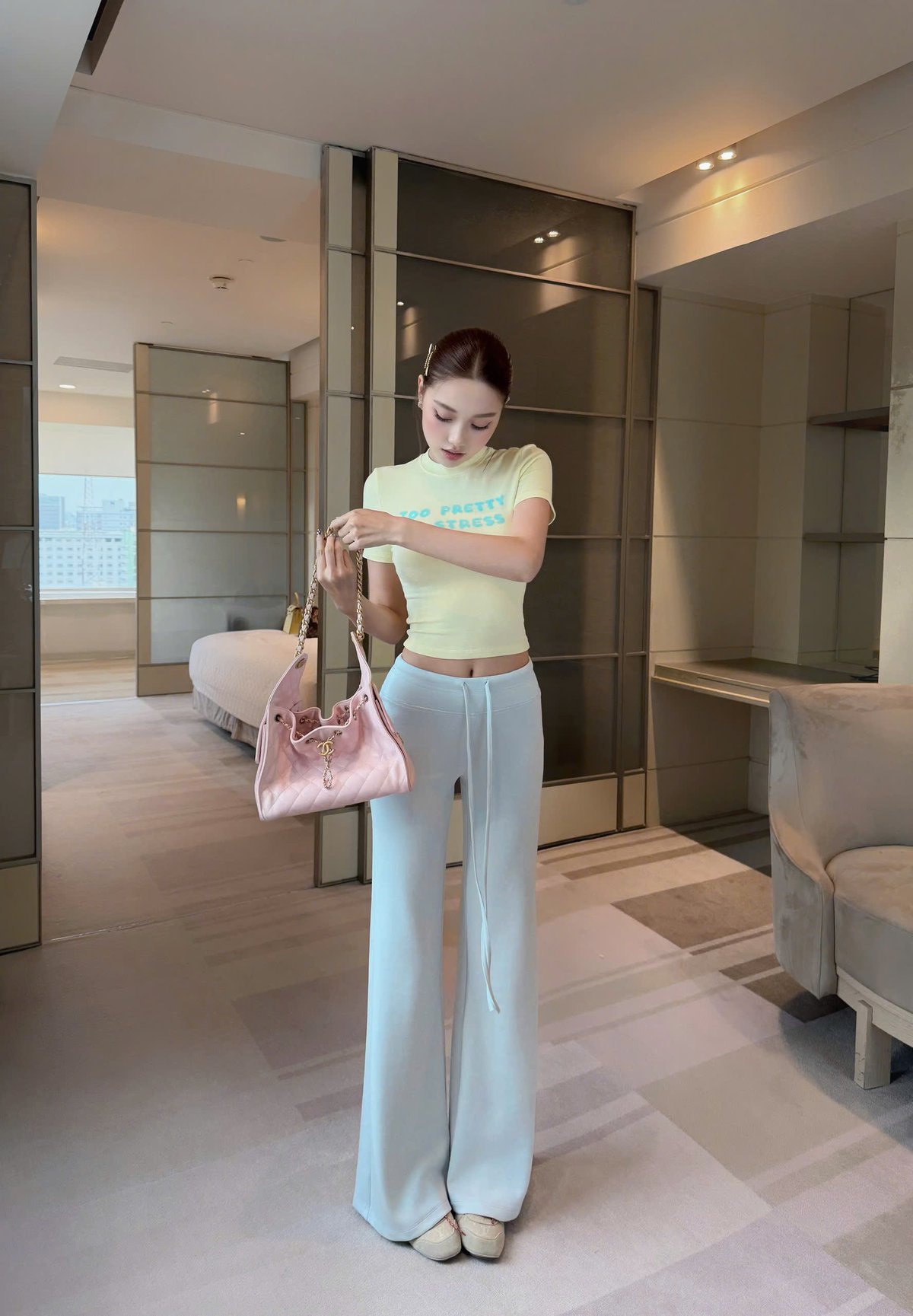 CHOU CHOU Printed Crop T-Shirt 1881