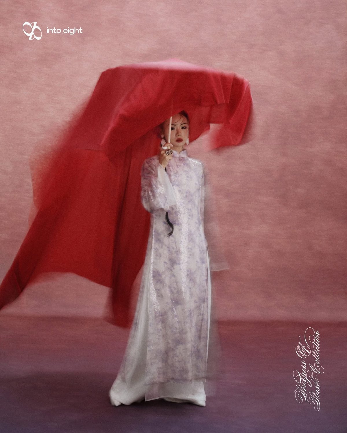 into.eight Áo Dài Nhã Sequin and Organza Long Dress