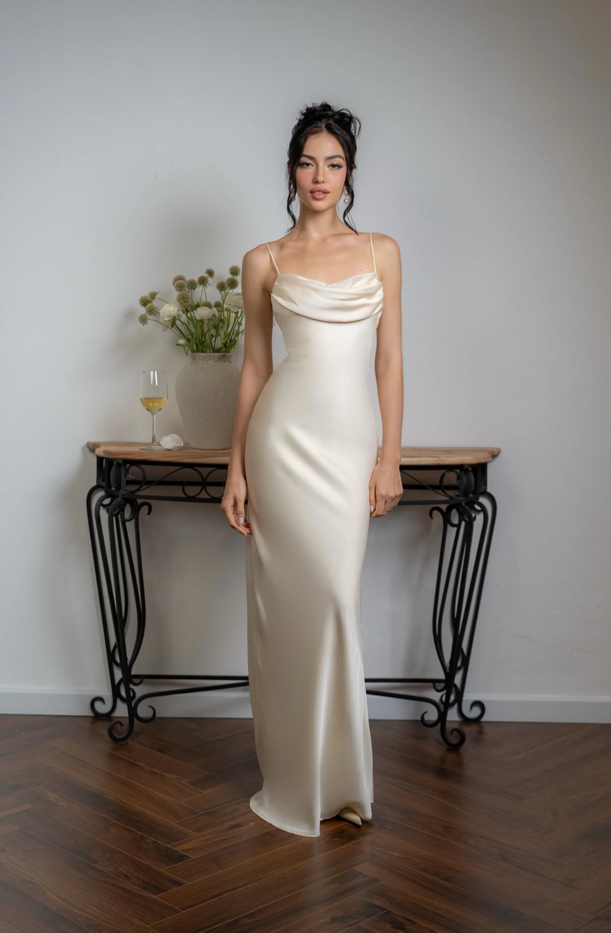 KISSERINE Rosaleen Silk Satin Dress