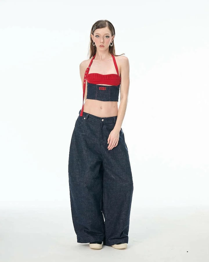 PUSH PUSH Raw Selvedge Baggy Denim Jeans