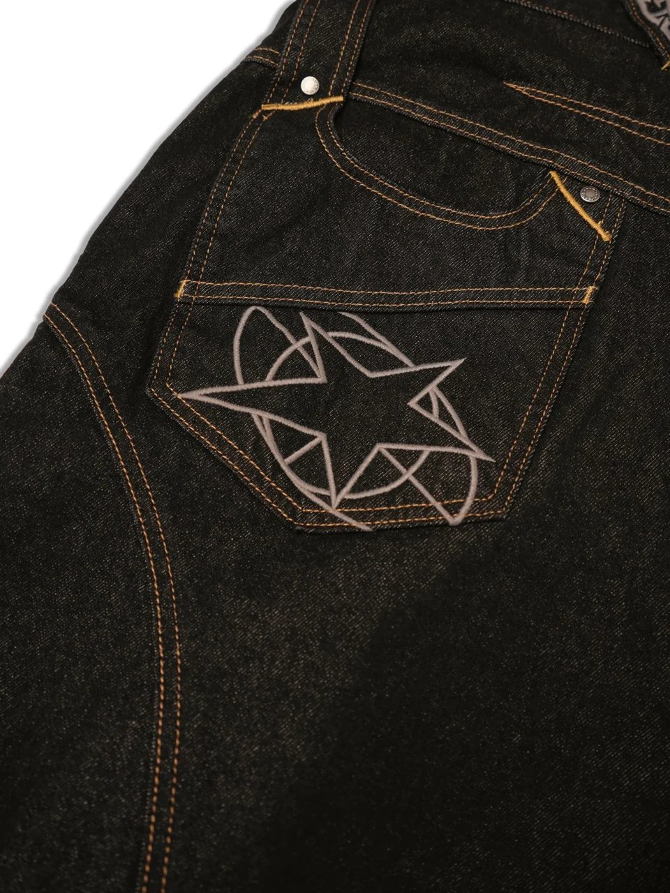 HADES BACKSPIKE 星星刺繡寬鬆直筒牛仔褲