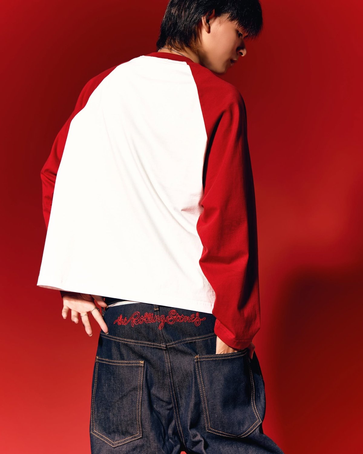 DIRTYCOINS Raglan Long Sleeve T-Shirt Faded Print