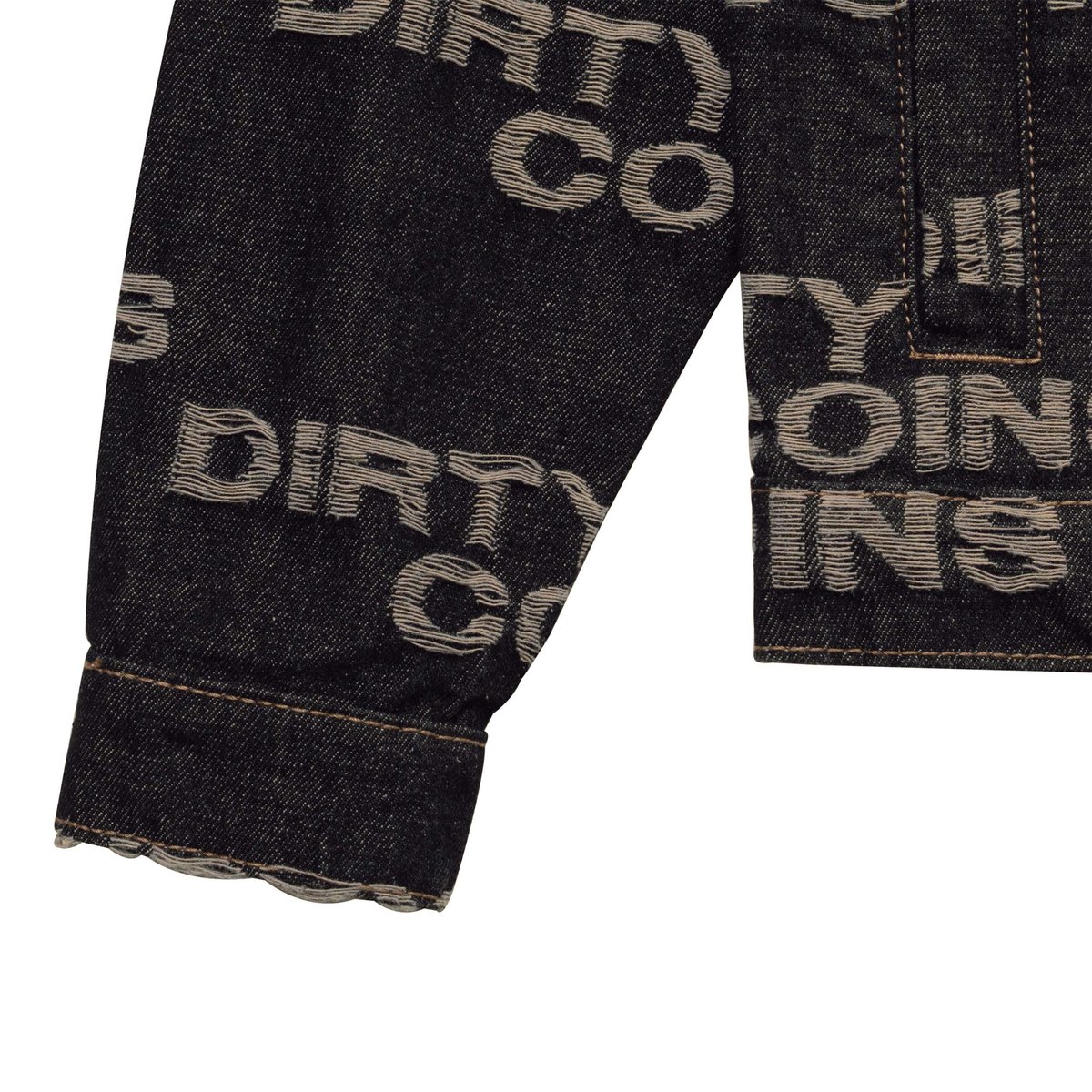 DIRTYCOINS Frayed Logo Denim Jacket