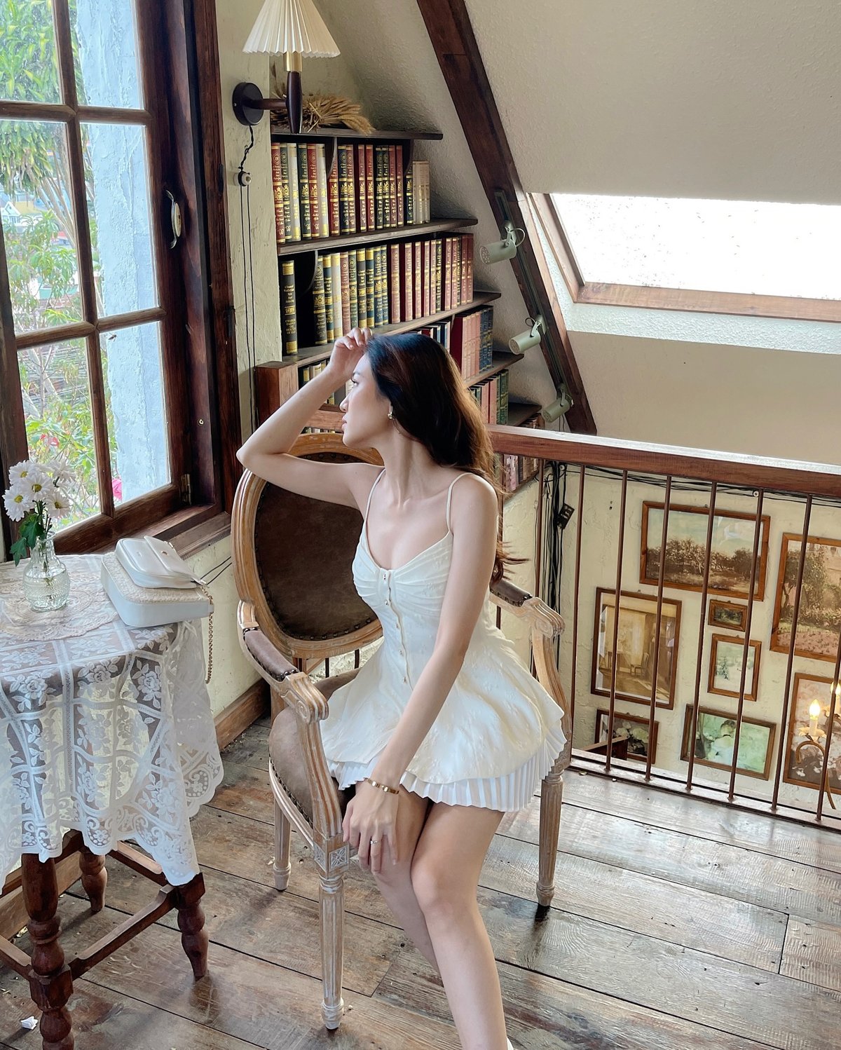 REDBEAN Angeline Button-Up Embroidered Camisole Top