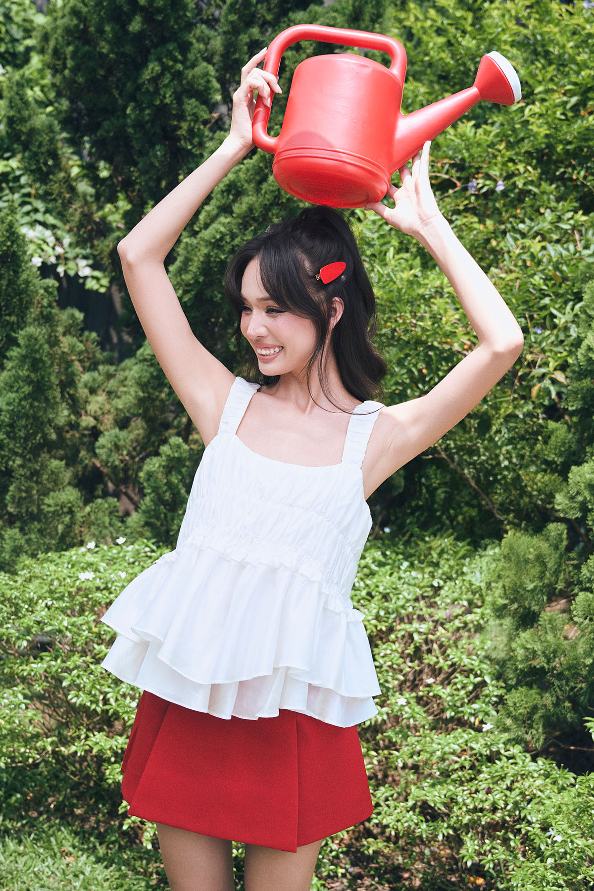 DOTTIE Pleated Mini Skirt - Red - S0303