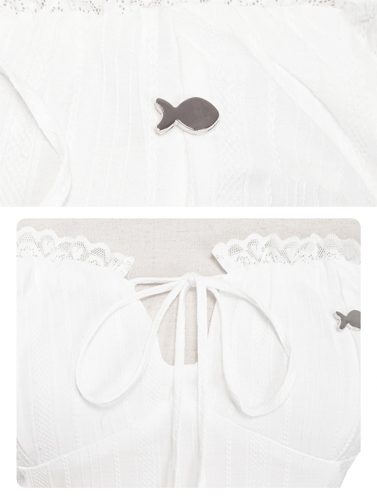 DKMV Moonlight Off-Shoulder Puff Sleeve Lace Dress Set with Bloomers