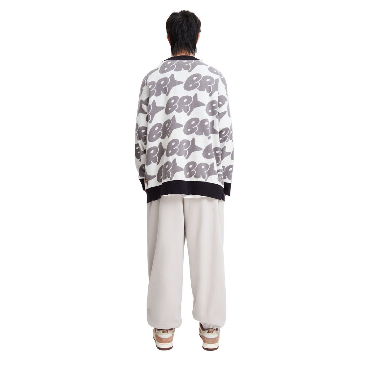 BAD RABBIT Cartoon Embroidered Cardigan - Black