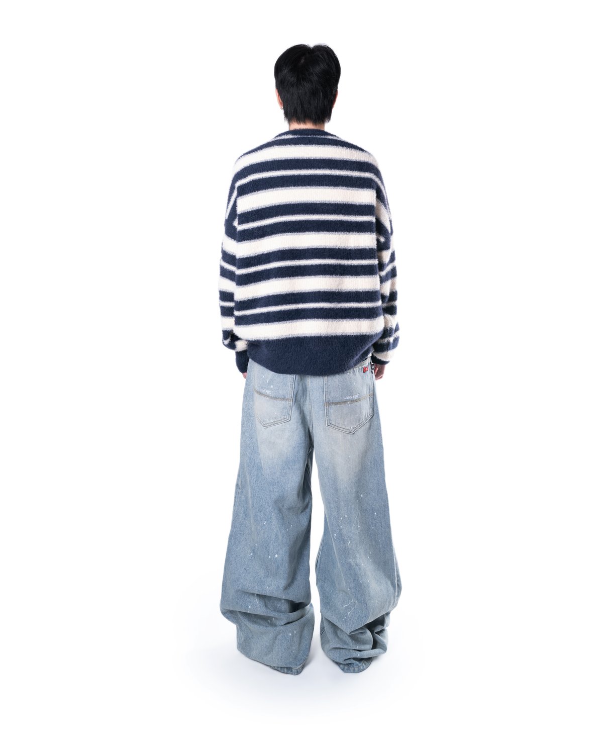 Levents® Striped Fur Knit Boxy Sweater 條紋毛絨針織寬版毛衣