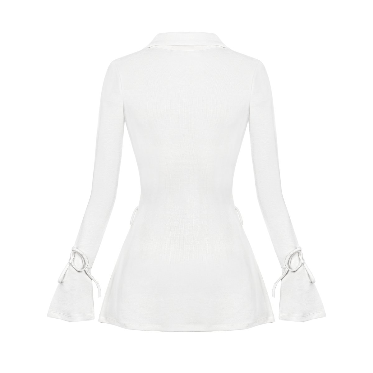 DKMV Jina Dress 復古 Polo 領蕾絲飾邊喇叭袖連身裙