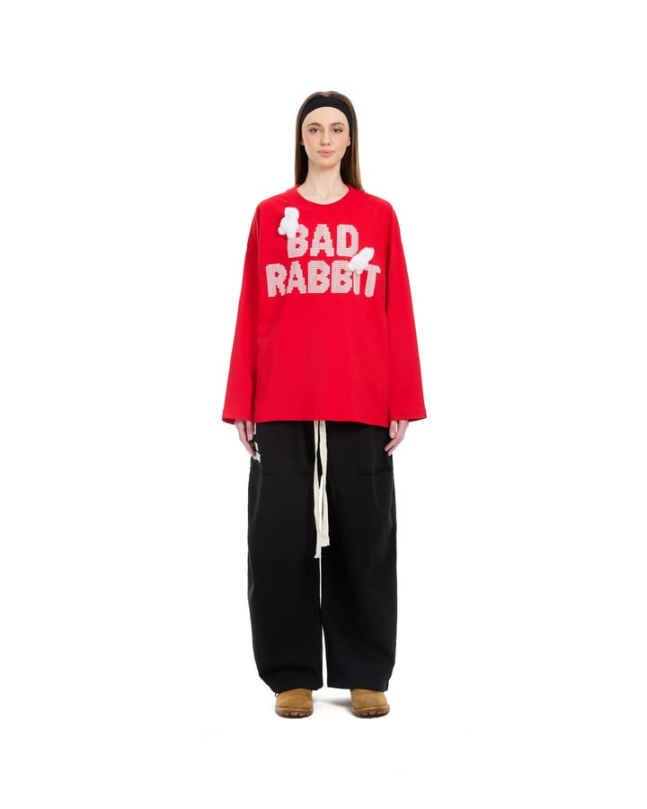 BAD RABBIT Bubbly Boxy Long Sleeve T-Shirt Red