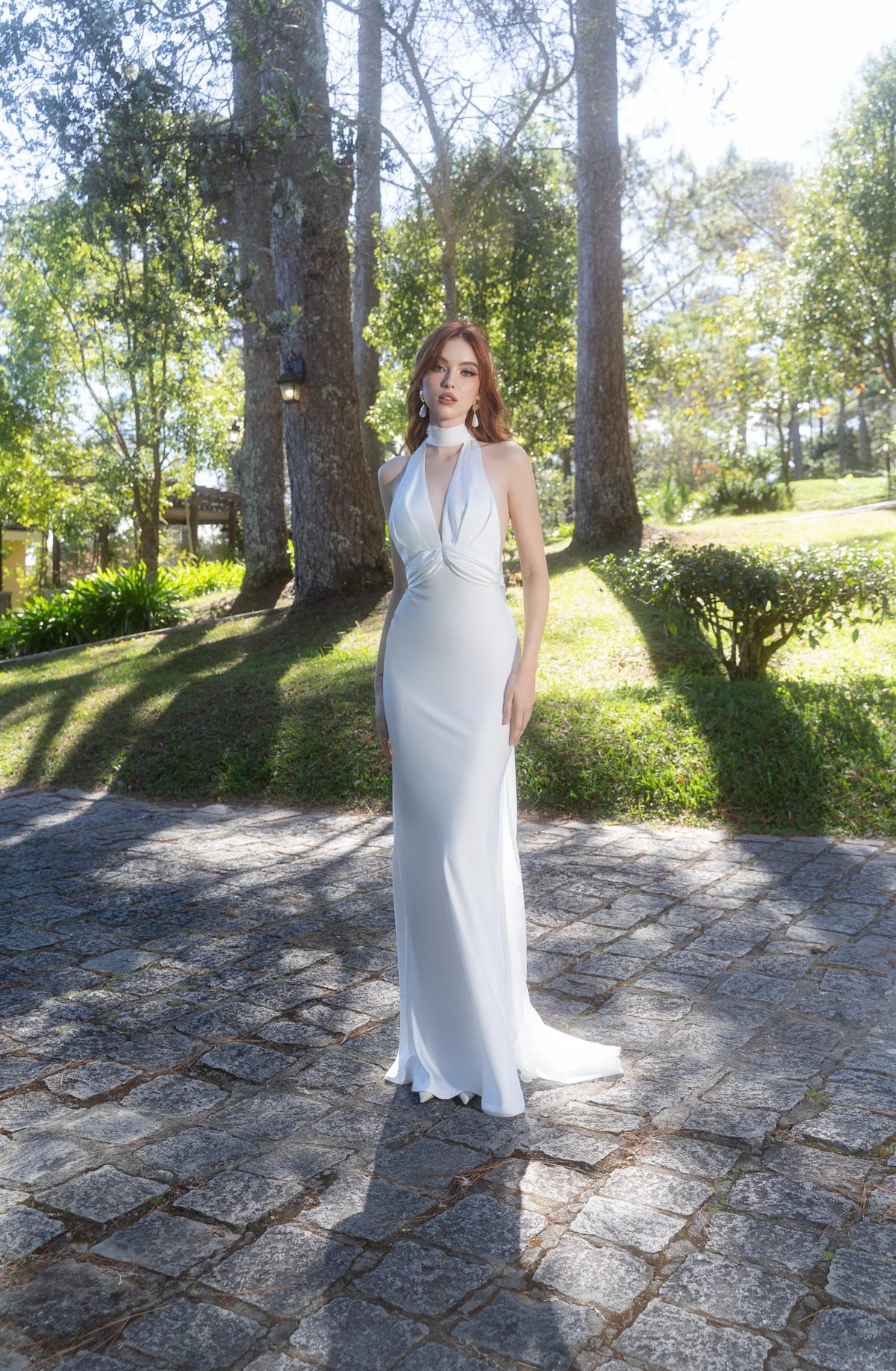 KISSERINE Blanche Silk Mermaid Maxi Dress