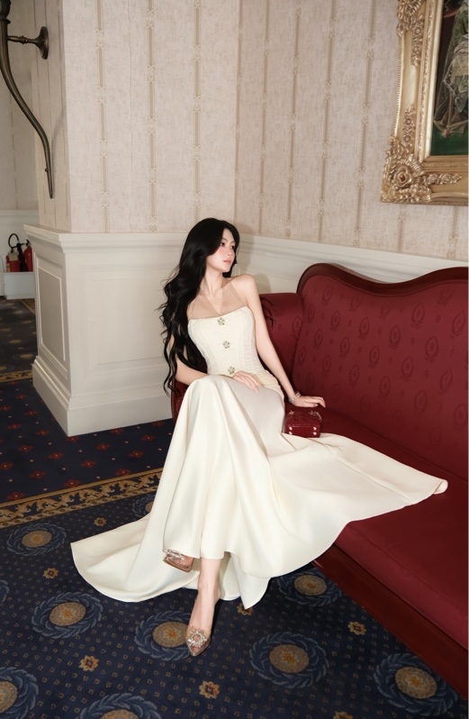 THAOBIBI Silk Halter Maxi Dress