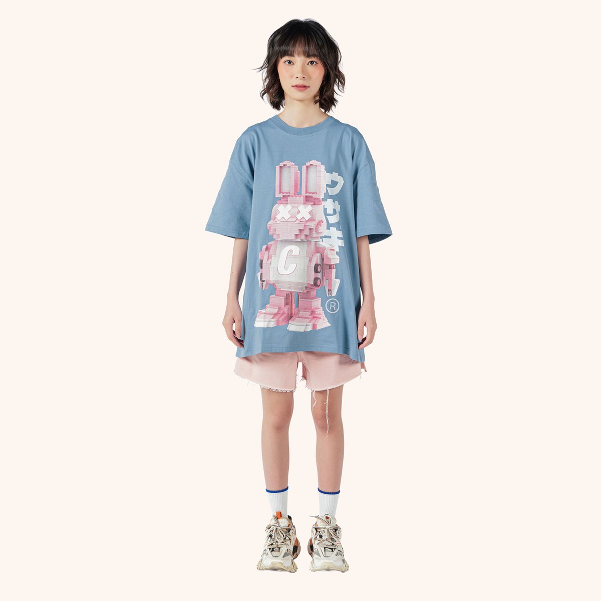 BAD RABBIT LEGO RABBIT Graphic Oversized T-Shirt