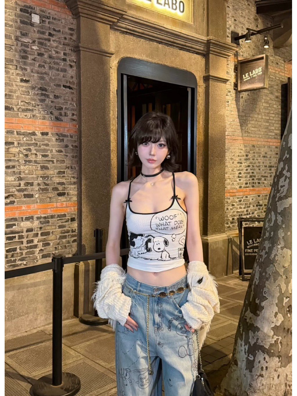 1jinnstudio Snoopy Graphic Camisole Top