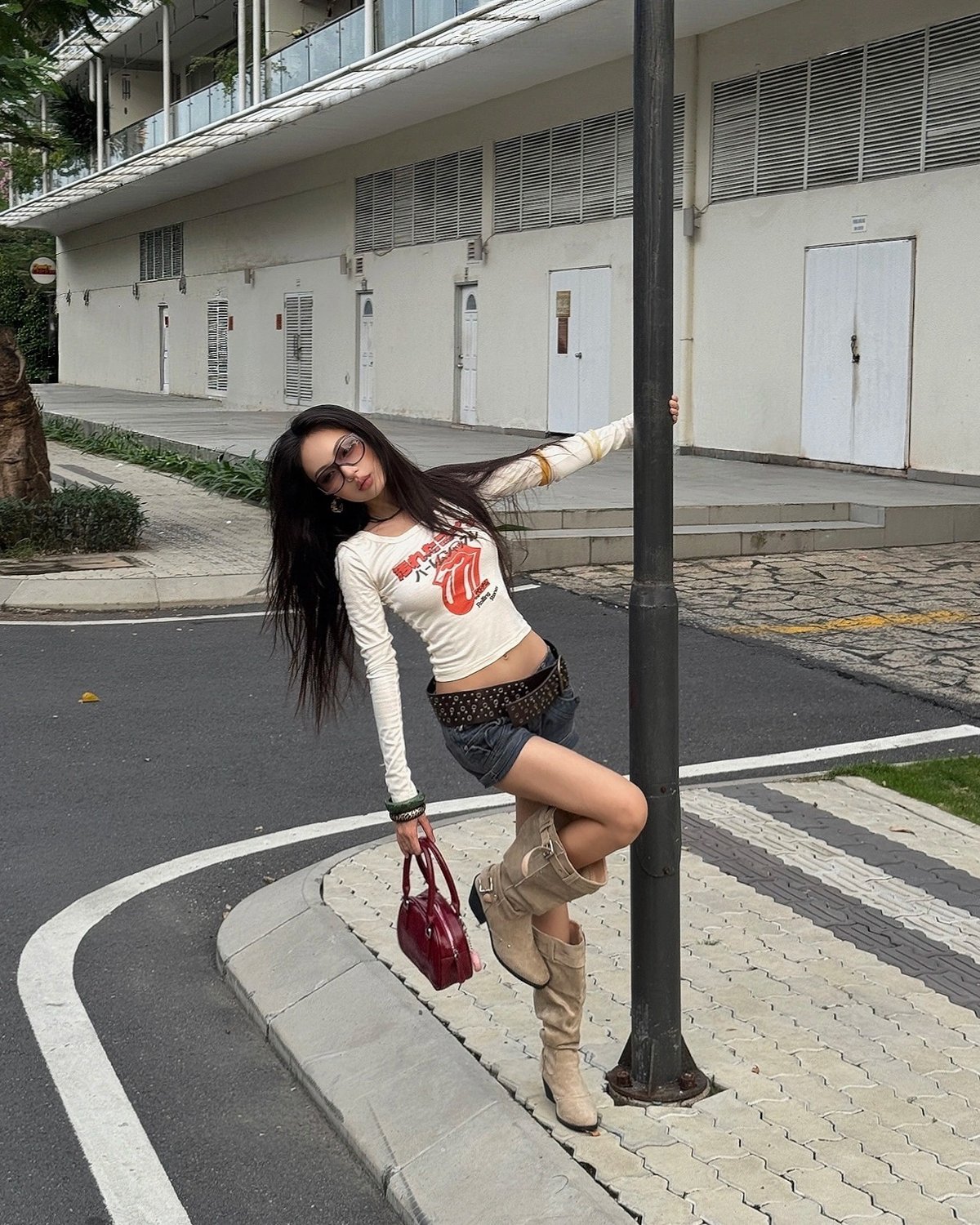 DIRTYCOINS Baby Tee LS DCxRS JP Inspired Long Sleeve Crop Top