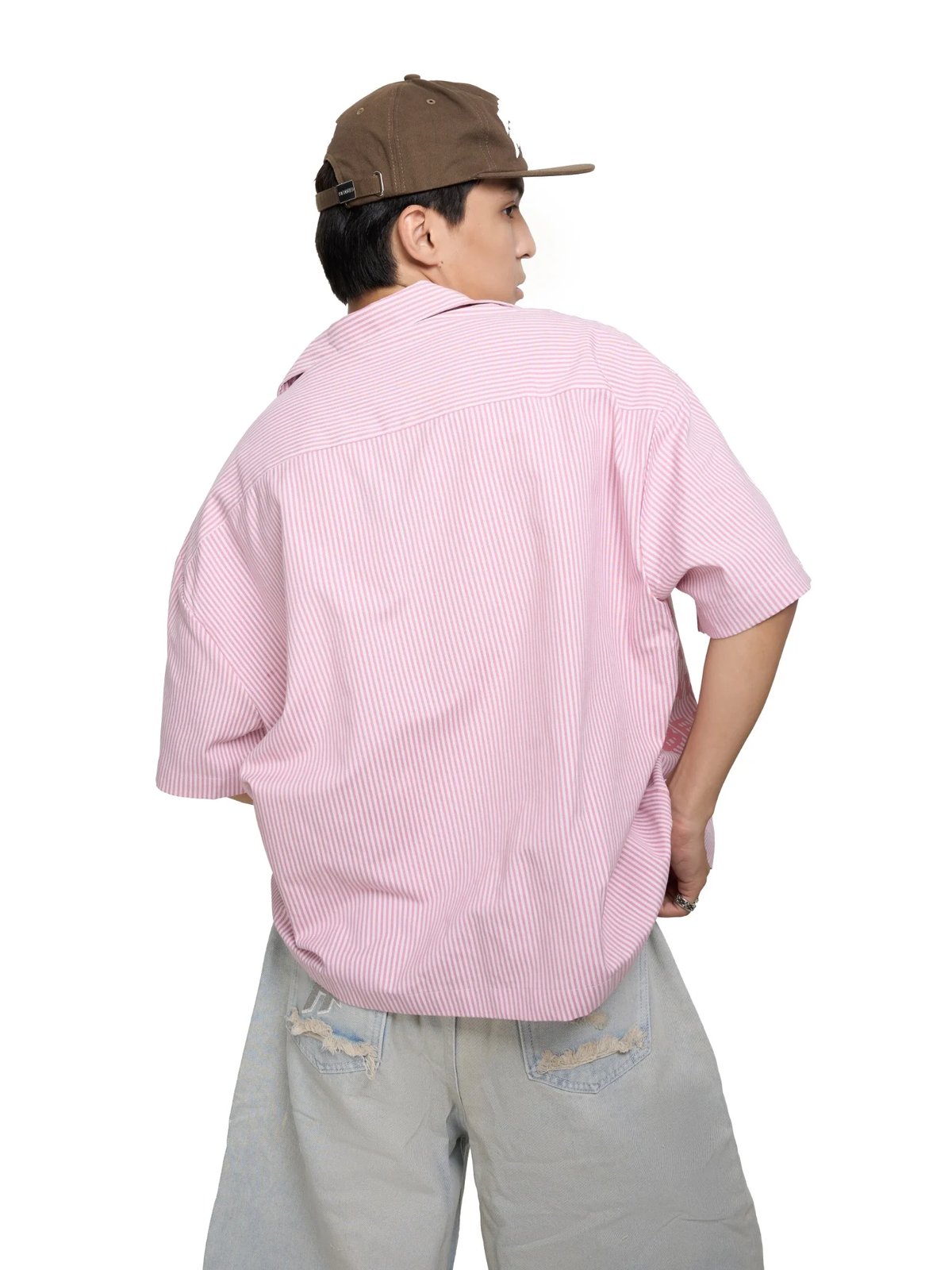 HADES Dear Striped Short Sleeve Shirt 粉紅色 條紋 短袖襯衫