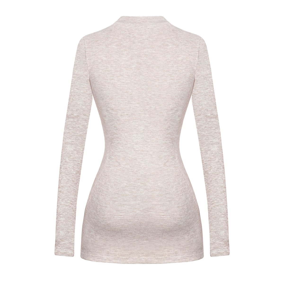 SISTERS Seraphina High Neck Long Sleeve Bodycon Mini Dress - Brown