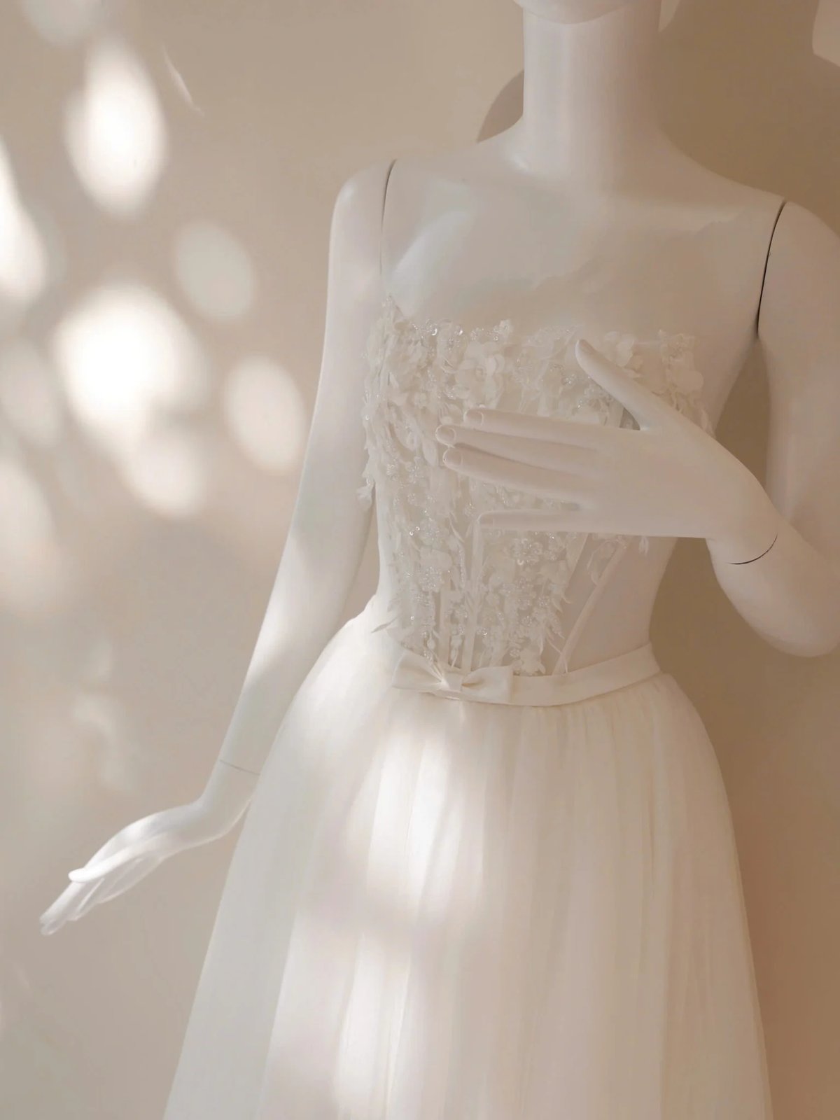Tran Ali 3D Floral Appliqué Bustier Maxi Dress