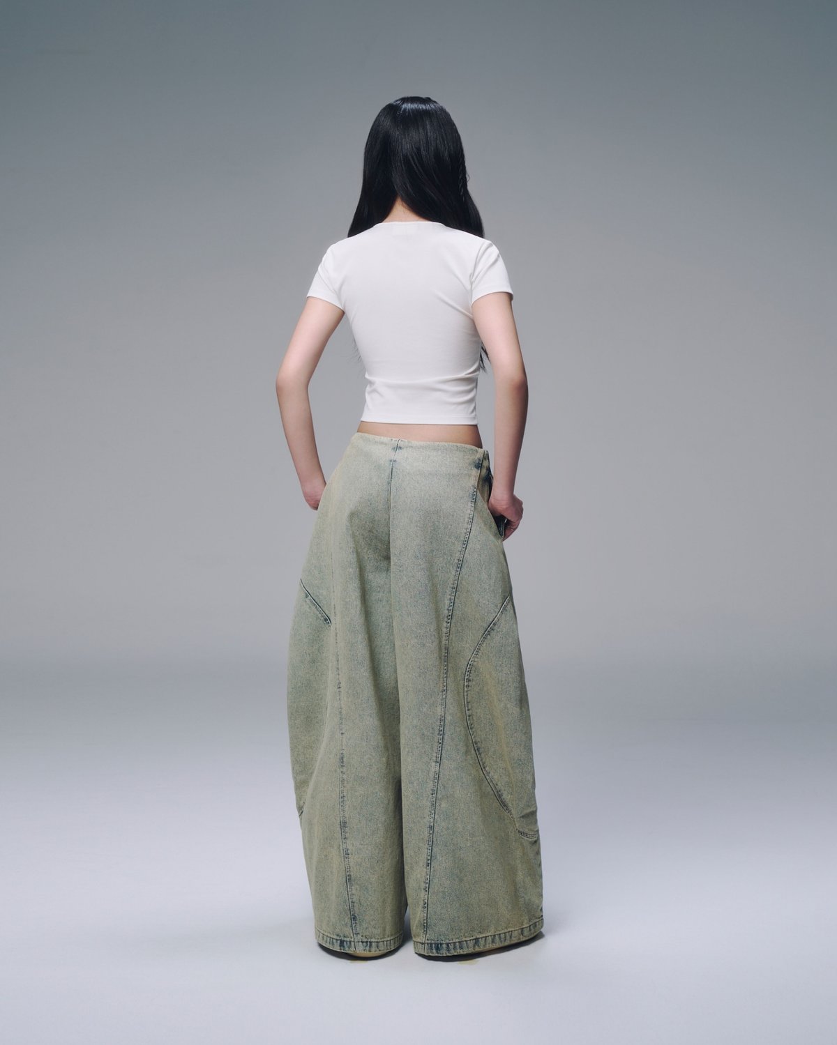 Bunnyhill LUFT PANTS VER 藍色水洗寬版牛仔褲