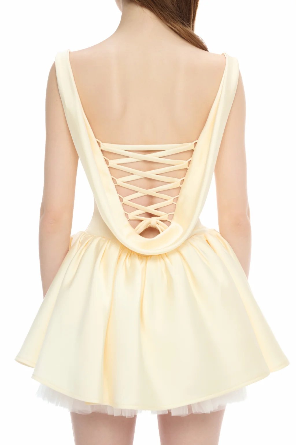 JUBIN CHERIE Corset A-Line Mini Dress (Ivory)