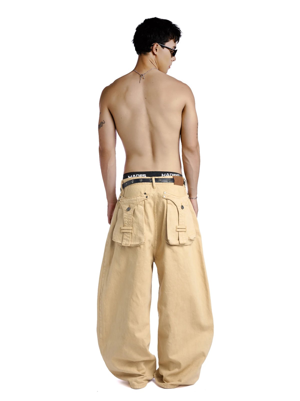 HADES Jumbo Fit 牛仔褲 - 寬鬆版型卡其色