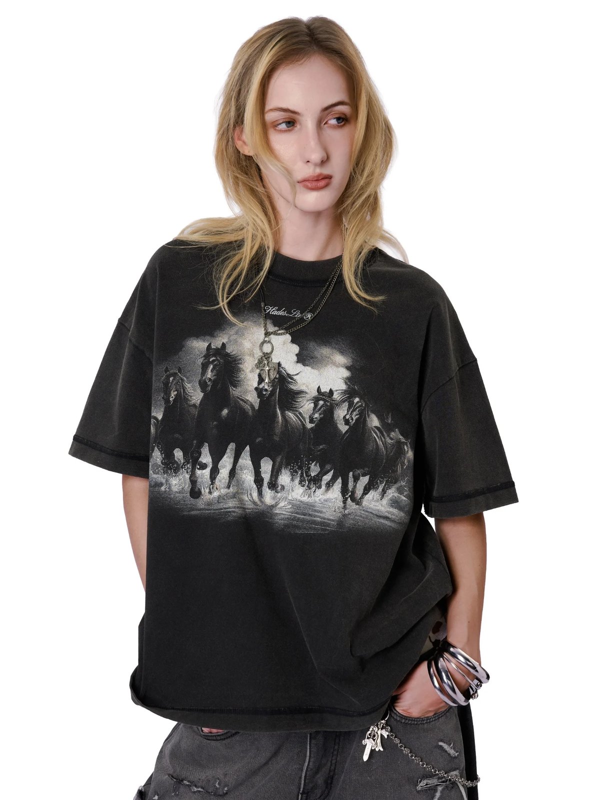 HADES Black Stallion 印花 T-Shirt