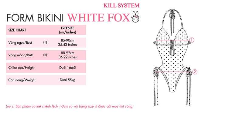 KILL SYSTEM White Fox 波點圖案比堅尼泳衣