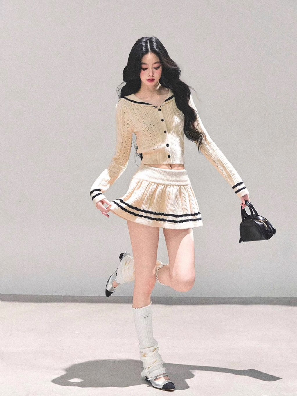 Shaoyeyan Alina Knit Cardigan and Skirt Set