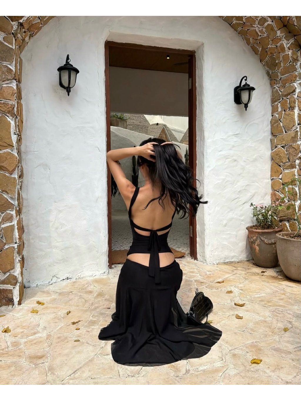 Healing Mesh Joy Set Black Corset Top and Skirt