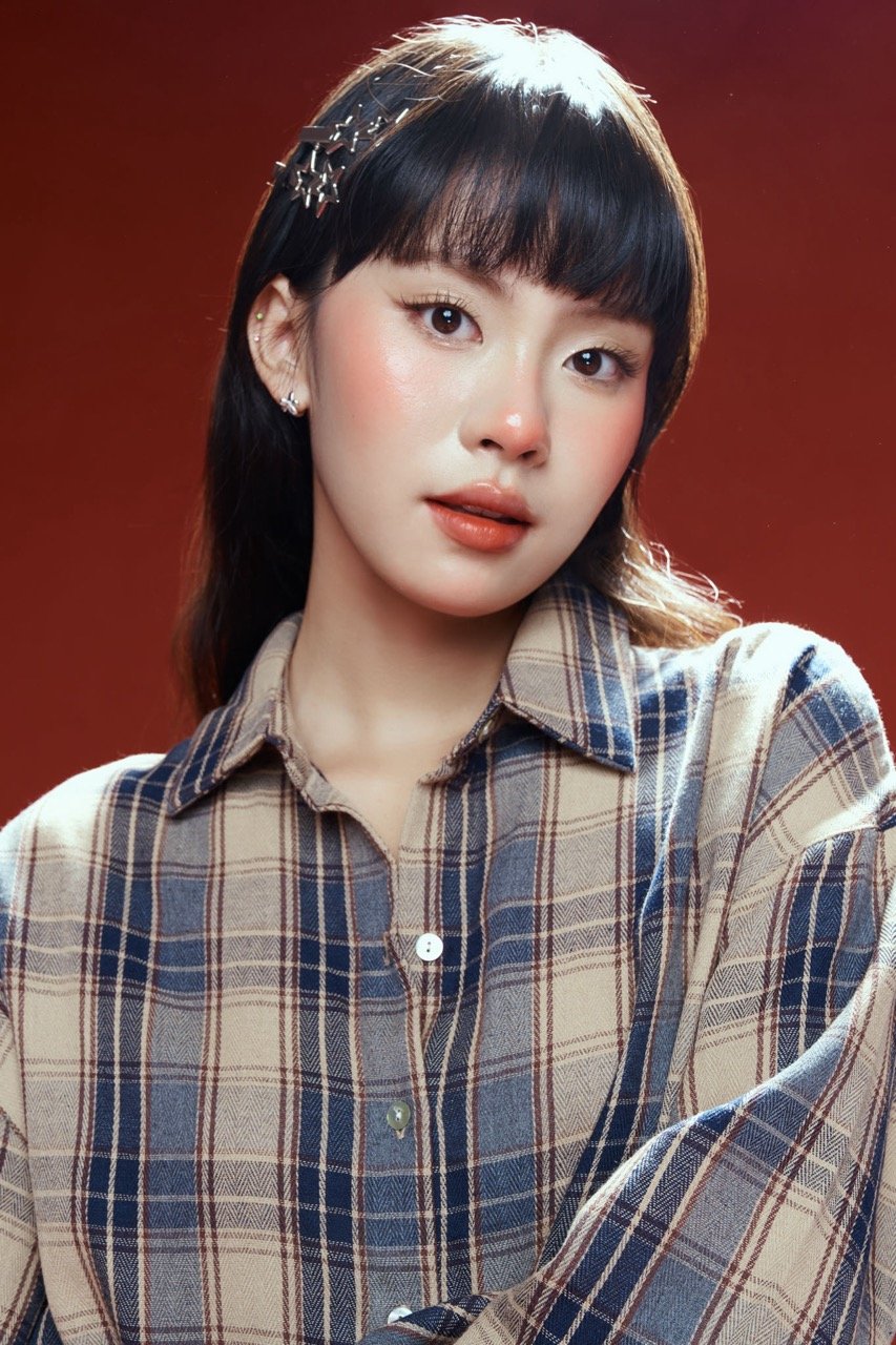 DOTTIE Long Sleeve Plaid Shirt