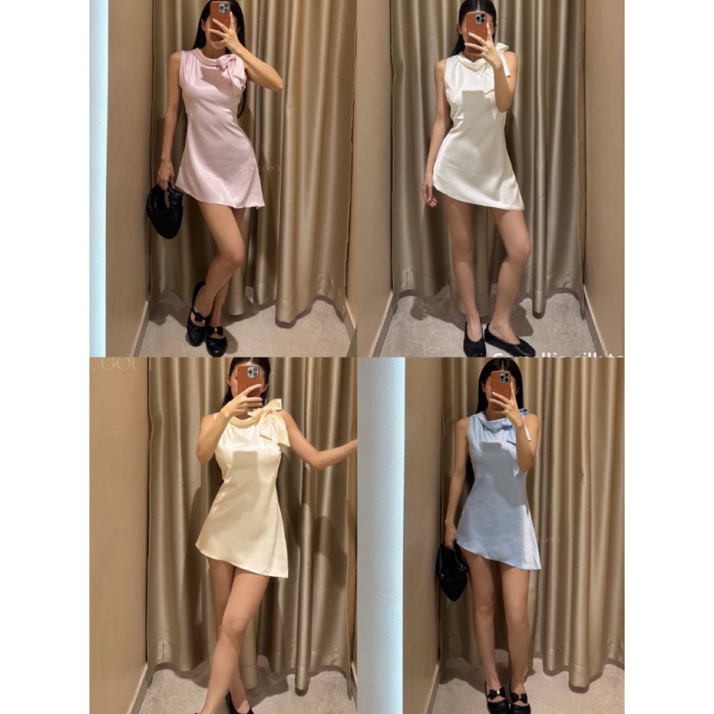 VINTAGE GOUT CAMELIA SILK DRESS