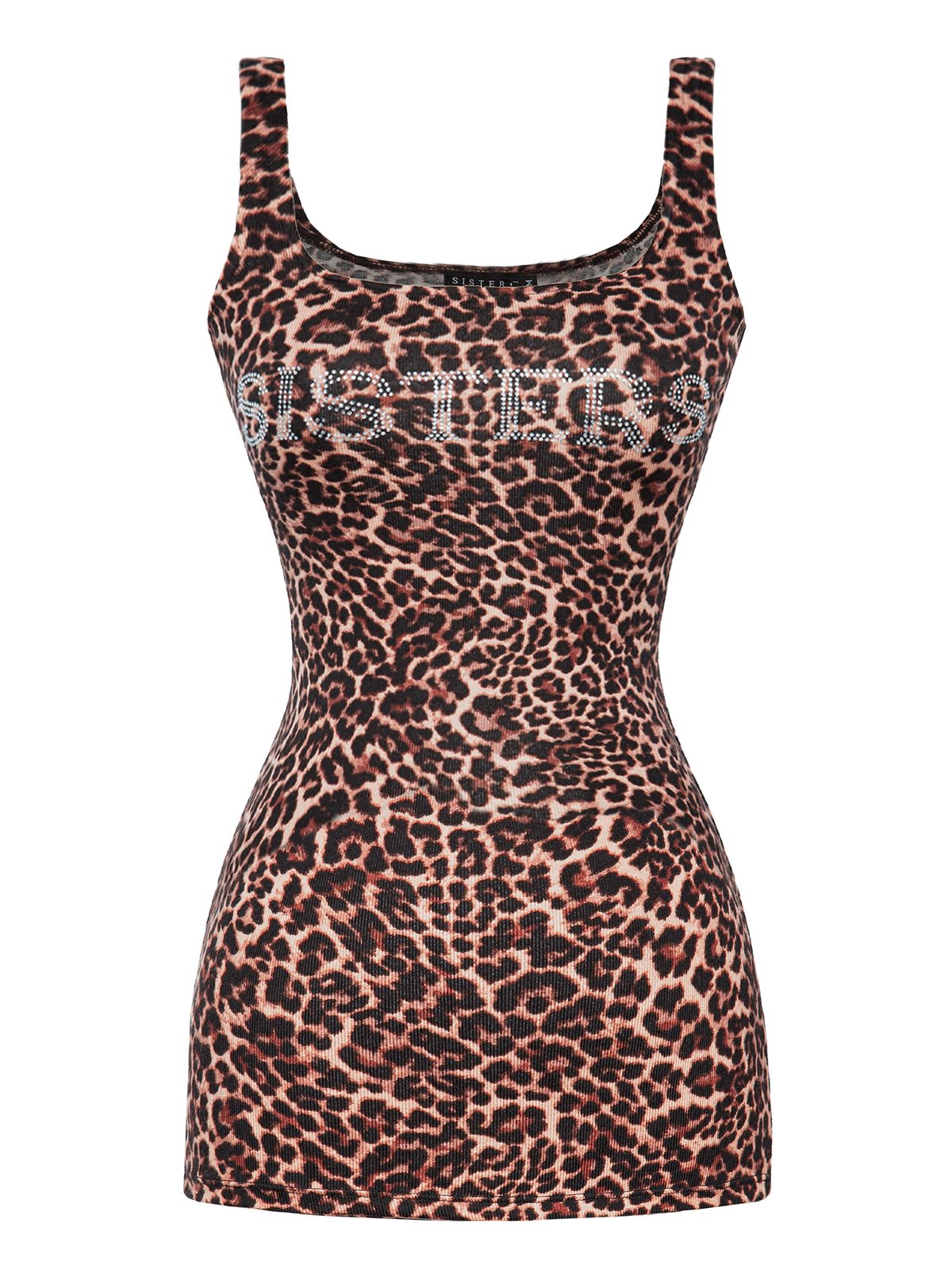 SISTERS Soraya Leopard Print Rhinestone Embellished Bodycon Mini Dress