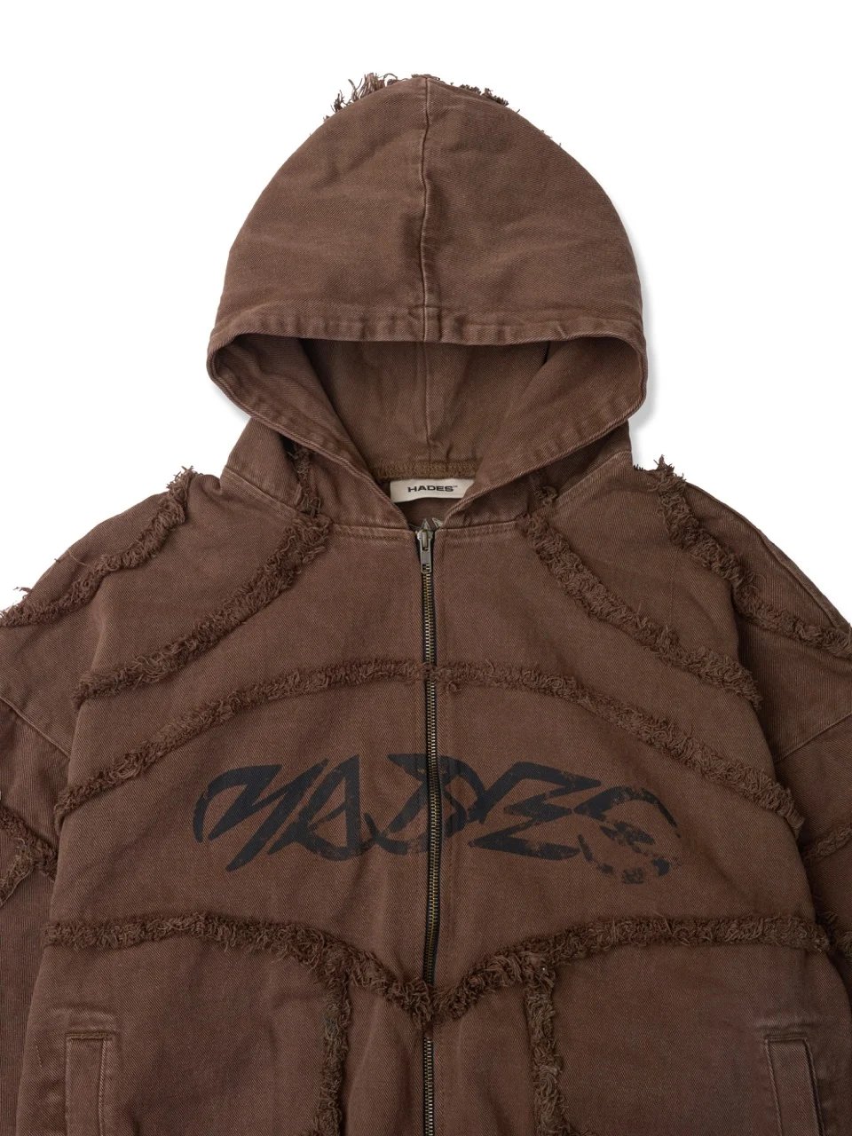 HADES Industrial Edge Zip-up Hoodie - Brown