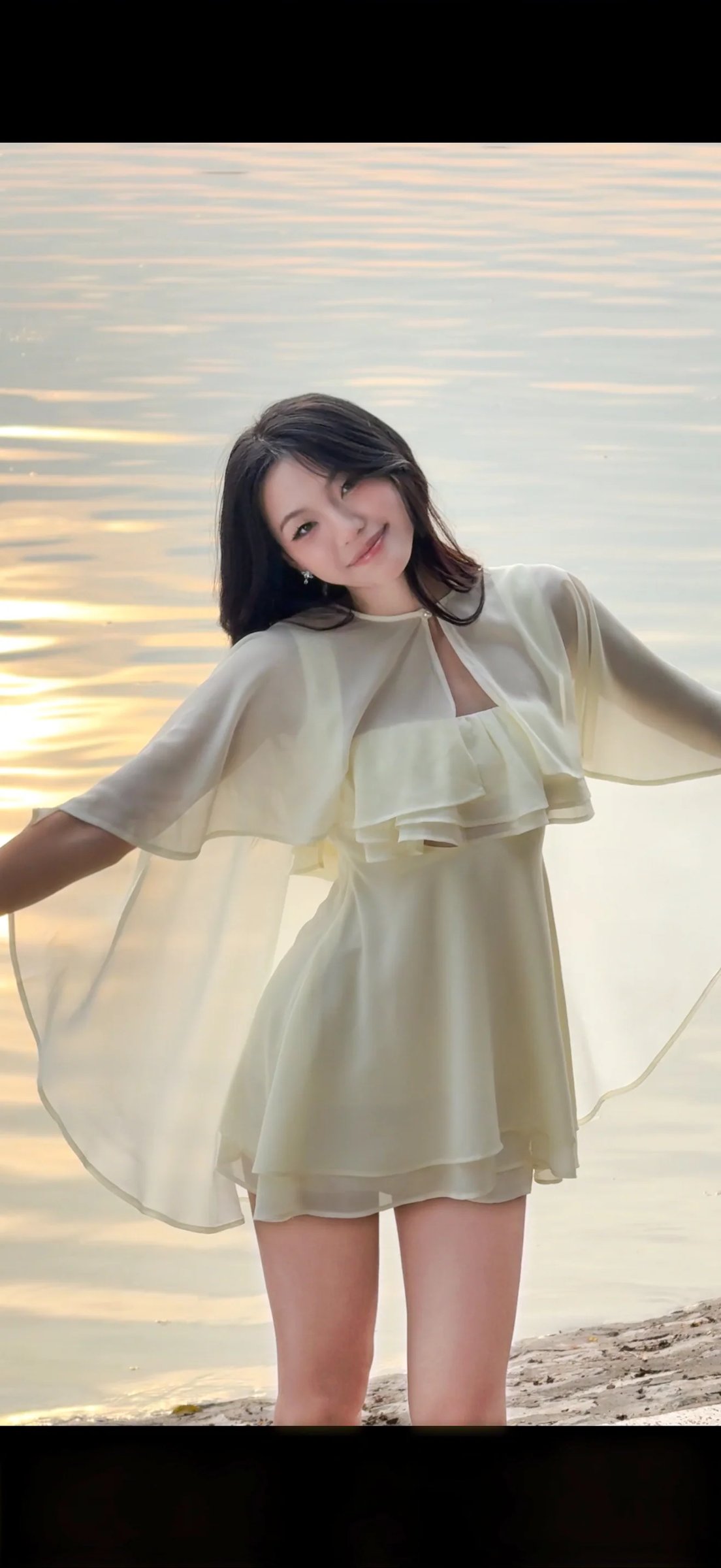 Sugar Crush Aeri Dress - Cream Yellow Ruffle Mini Dress