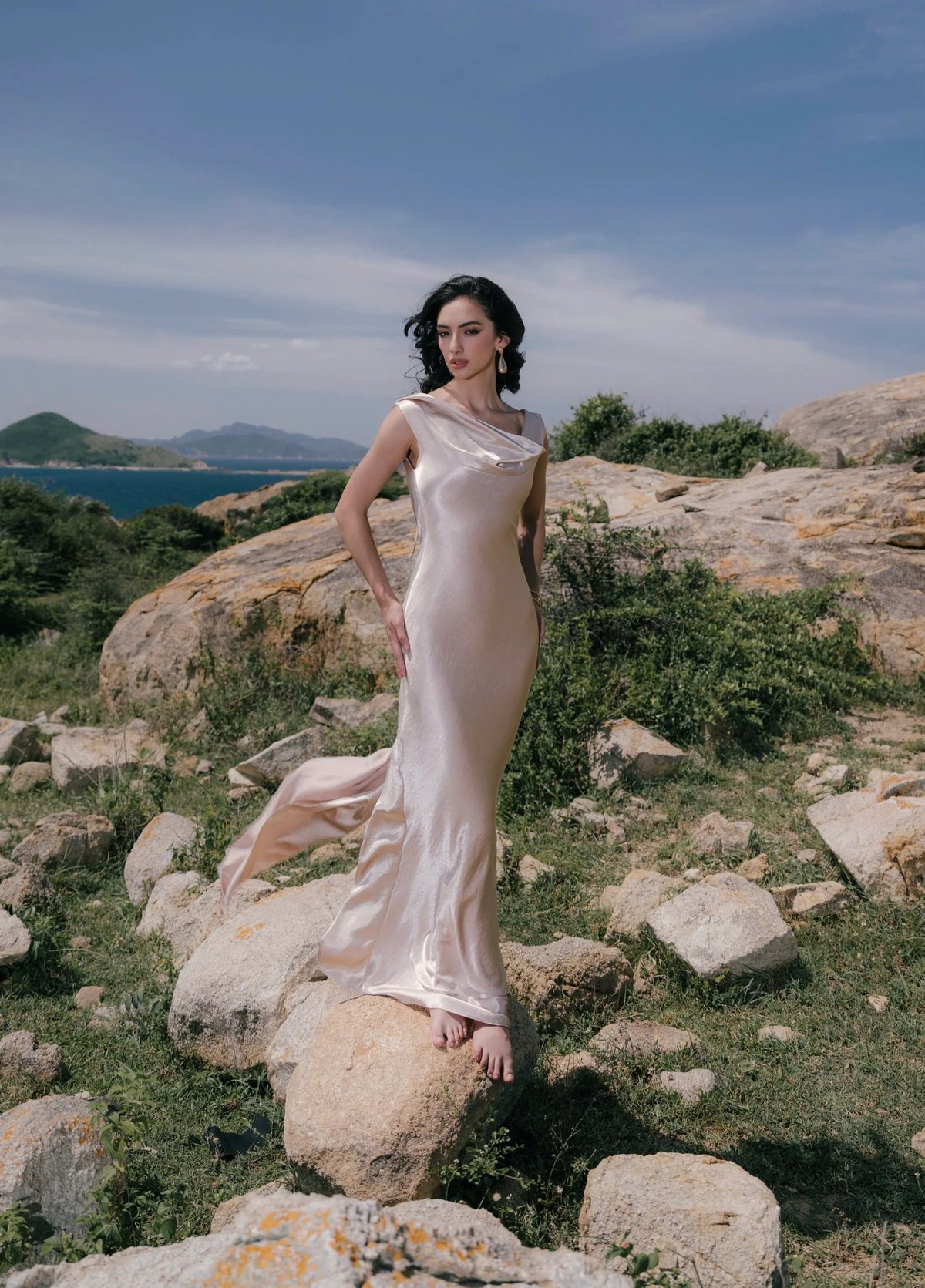 KISSERINE VIONNA Silk Satin Maxi Dress