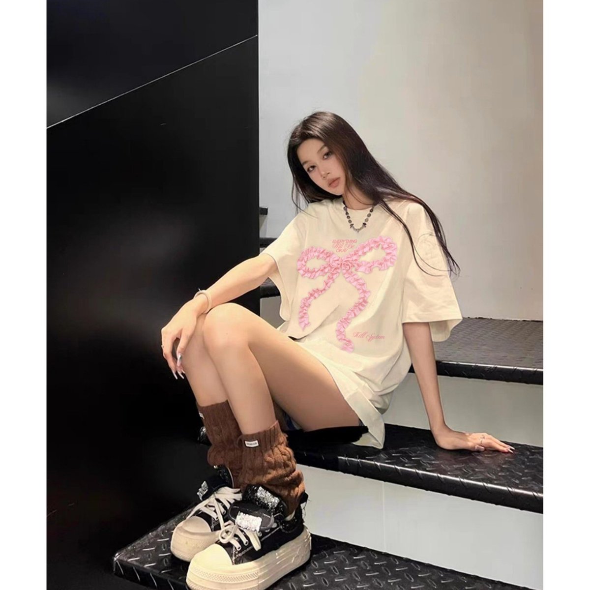 KILL SYSTEM OKAY 蝴蝶結寬鬆版 T-Shirt
